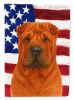 Red Shar Pei American Flag Garden Flag Mailbox Flag Decorative Yard Flag Banner Outside Patio Artwork Yard Flower Beds, Garden Size, Multicolor