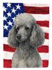 Silver Miniature Poodle American Flag Garden Flag Mailbox Flag Decorative Yard Flag Banner Outside Patio Artwork Yard Flower Beds, Garden Size