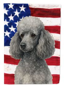 Silver Miniature Poodle American Flag Garden Flag Mailbox Flag Decorative Yard Flag Banner Outside Patio Artwork Yard Flower Beds, Garden Size