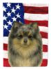 Blue Merle Pomeranian American Flag Garden Flag Mailbox Flag Decorative Yard Flag Banner Outside Patio Artwork Yard Flower Beds, Garden Size
