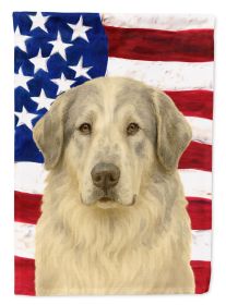 White with Gray Great Pyrenees American Flag Garden Flag Mailbox Flag Decorative Yard Flag Banner Outside Patio Artwork Yard Flower Beds, Garden Size