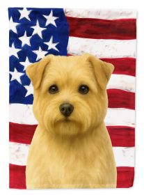 Wheaten Norfolk Terrier American Flag Garden Flag Mailbox Flag Decorative Yard Flag Banner Outside Patio Artwork Yard Flower Beds, Garden Size