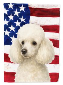 White Toy Poodle American Flag Garden Flag Mailbox Flag Decorative Yard Flag Banner Outside Patio Artwork Yard Flower Beds, Garden Size, Multicolor