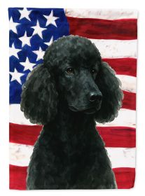 Black Standard Poodle American Flag Garden Flag Mailbox Flag Decorative Yard Flag Banner Outside Patio Artwork Yard Flower Beds, Garden Size
