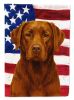 Chocolate Labrador Retriever American Flag Garden Flag Mailbox Flag Decorative Yard Flag Banner Outside Patio Artwork Yard Flower Beds, Garden Size