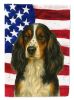 Tri-color English Springer Spaniel American Flag Garden Flag Mailbox Flag Decorative Yard Flag Banner Outside Patio Artwork Yard Flower Beds