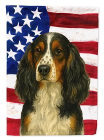 Tri-color English Springer Spaniel American Flag Garden Flag Mailbox Flag Decorative Yard Flag Banner Outside Patio Artwork Yard Flower Beds