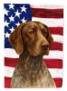 Roan German Shorthaired Pointer American Flag Garden Flag Mailbox Flag Decorative Yard Flag Banner Outside Patio Artwork Yard Flower Beds, Garden Size