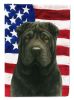 Black Shar Pei American Flag Garden Flag Mailbox Flag Decorative Yard Flag Banner Outside Patio Artwork Yard Flower Beds, Garden Size, Multicolor