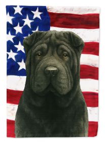 Black Shar Pei American Flag Garden Flag Mailbox Flag Decorative Yard Flag Banner Outside Patio Artwork Yard Flower Beds, Garden Size, Multicolor