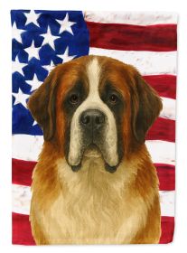 Brown and White Saint Bernard American Flag Garden Flag Mailbox Flag Decorative Yard Flag Banner Outside Patio Artwork Yard Flower Beds, Garden Size