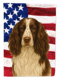 Liver and White English Springer Spaniel American Flag Garden Flag Mailbox Flag Decorative Yard Flag Banner Outside Patio Artwork Yard Flower Beds