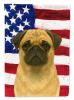 Fawn Pug American Flag Garden Flag Mailbox Flag Decorative Yard Flag Banner Outside Patio Artwork Yard Flower Beds, Garden Size, Multicolor