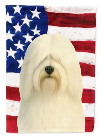 White Lhasa Apso American Flag Garden Flag Mailbox Flag Decorative Yard Flag Banner Outside Patio Artwork Yard Flower Beds, Garden Size, Multicolor