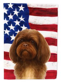 Liver Shih Tzu American Flag Garden Flag Mailbox Flag Decorative Yard Flag Banner Outside Patio Artwork Yard Flower Beds, Garden Size, Multicolor
