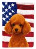 Red Toy Poodle American Flag Garden Flag Mailbox Flag Decorative Yard Flag Banner Outside Patio Artwork Yard Flower Beds, Garden Size, Multicolor