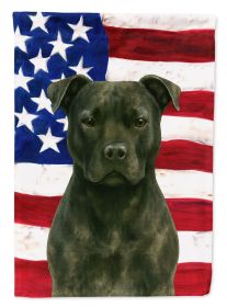 Black American Staffordshire Terrier American Flag Garden Flag Mailbox Flag Decorative Yard Flag Banner Outside Patio Artwork Yard Flower Beds