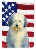 Blue Bearded Collie American Flag Garden Flag Mailbox Flag Decorative Yard Flag Banner Outside Patio Artwork Yard Flower Beds, Garden Size, Multicolor