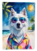 American Eskimo Summer Beach Time Garden Flag Mailbox Flag Decorative Yard Flag Banner Outside Patio Artwork Yard Flower Beds, Garden Size, Multicolor