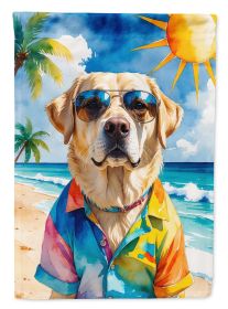 Yellow Labrador Retriever Summer Beach Time Garden Flag Mailbox Flag Decorative Yard Flag Banner Outside Patio Artwork Yard Flower Beds, Garden Size