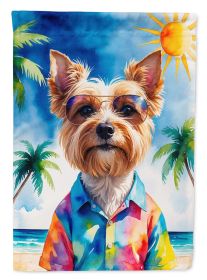 Yorkshire Terrier Summer Beach Time Garden Flag Mailbox Flag Decorative Yard Flag Banner Outside Patio Artwork Yard Flower Beds, Garden Size