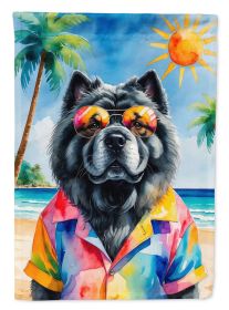 Black Chow Chow Summer Beach Time Garden Flag Mailbox Flag Decorative Yard Flag Banner Outside Patio Artwork Yard Flower Beds, Garden Size, Multicolor