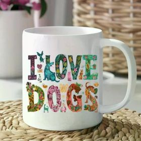 Dog Lover's Delight: 11oz Colorful Ceramic Coffee Mug - Perfect Gift for Pet Enthusiasts, Durable & Reusable, Ideal for
