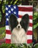 White with Black Papillon American Flag Garden Flag Mailbox Flag Decorative Yard Flag Banner Outside Patio Artwork Yard Flower Beds, Garden Size