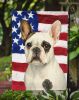 Pied French Bulldog American Flag Garden Flag Mailbox Flag Decorative Yard Flag Banner Outside Patio Artwork Yard Flower Beds, Garden Size, Multicolor