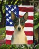 Black and White Rat Terrier American Flag Garden Flag Mailbox Flag Decorative Yard Flag Banner Outside Patio Artwork Yard Flower Beds, Garden Size