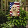 White Miniature Poodle American Flag Garden Flag Mailbox Flag Decorative Yard Flag Banner Outside Patio Artwork Yard Flower Beds, Garden Size