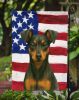 Black and Rust Miniature Pinscher American Flag Garden Flag Mailbox Flag Decorative Yard Flag Banner Outside Patio Artwork Yard Flower Beds