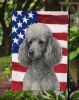 Silver Miniature Poodle American Flag Garden Flag Mailbox Flag Decorative Yard Flag Banner Outside Patio Artwork Yard Flower Beds, Garden Size