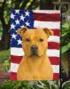 Fawn Staffordshire Bull Terrier American Flag Garden Flag Mailbox Flag Decorative Yard Flag Banner Outside Patio Artwork Yard Flower Beds, Garden Size
