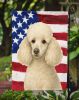 White Miniature Poodle American Flag Garden Flag Mailbox Flag Decorative Yard Flag Banner Outside Patio Artwork Yard Flower Beds, Garden Size