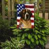 Brindle and White Saint Bernard American Flag Garden Flag Mailbox Flag Decorative Yard Flag Banner Outside Patio Artwork Yard Flower Beds, Garden Size