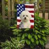 Bichon Frise American Flag Garden Flag Mailbox Flag Decorative Yard Flag Banner Outside Patio Artwork Yard Flower Beds, Garden Size, Multicolor