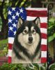 Black and White Alaskan Malamute American Flag Garden Flag Mailbox Flag Decorative Yard Flag Banner Outside Patio Artwork Yard Flower Beds