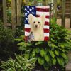 White Powderpuff Chinese Crested American Flag Garden Flag Mailbox Flag Decorative Yard Flag Banner Outside Patio Artwork Yard Flower Beds