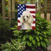 White Toy Poodle American Flag Garden Flag Mailbox Flag Decorative Yard Flag Banner Outside Patio Artwork Yard Flower Beds, Garden Size, Multicolor