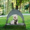 Elevated Dog Bed with Removable Canopy, Outdoor Dog Cot with UV Protection Canopy Shade, 30 inch Pet Bed for Camping, Gray