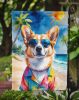 Corgi Summer Beach Time Garden Flag Mailbox Flag Decorative Yard Flag Banner Outside Patio Artwork Yard Flower Beds, Garden Size, Multicolor