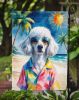 White Poodle Summer Beach Time Garden Flag Mailbox Flag Decorative Yard Flag Banner Outside Patio Artwork Yard Flower Beds, Garden Size, Multicolor