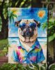 Pug Summer Beach Time Garden Flag Mailbox Flag Decorative Yard Flag Banner Outside Patio Artwork Yard Flower Beds, Garden Size, Multicolor