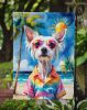 Chinese Crested Summer Beach Time Garden Flag Mailbox Flag Decorative Yard Flag Banner Outside Patio Artwork Yard Flower Beds, Garden Size, Multicolor