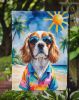 Cavalier Spaniel Summer Beach Time Garden Flag Mailbox Flag Decorative Yard Flag Banner Outside Patio Artwork Yard Flower Beds, Garden Size