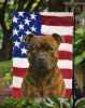 Brindle Staffordshire Bull Terrier American Flag Garden Flag Mailbox Flag Decorative Yard Flag Banner Outside Patio Artwork Yard Flower Beds