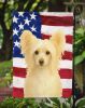 Cream and White Powderpuff Chinese Crested American Flag Garden Flag Mailbox Flag Decorative Yard Flag Banner Outside Patio Artwork Yard Flower Beds