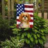 Gold and White Shih Tzu American Flag Garden Flag Mailbox Flag Decorative Yard Flag Banner Outside Patio Artwork Yard Flower Beds, Garden Size