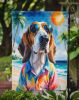 Basset Hound Summer Beach Time Garden Flag Mailbox Flag Decorative Yard Flag Banner Outside Patio Artwork Yard Flower Beds, Garden Size, Multicolor